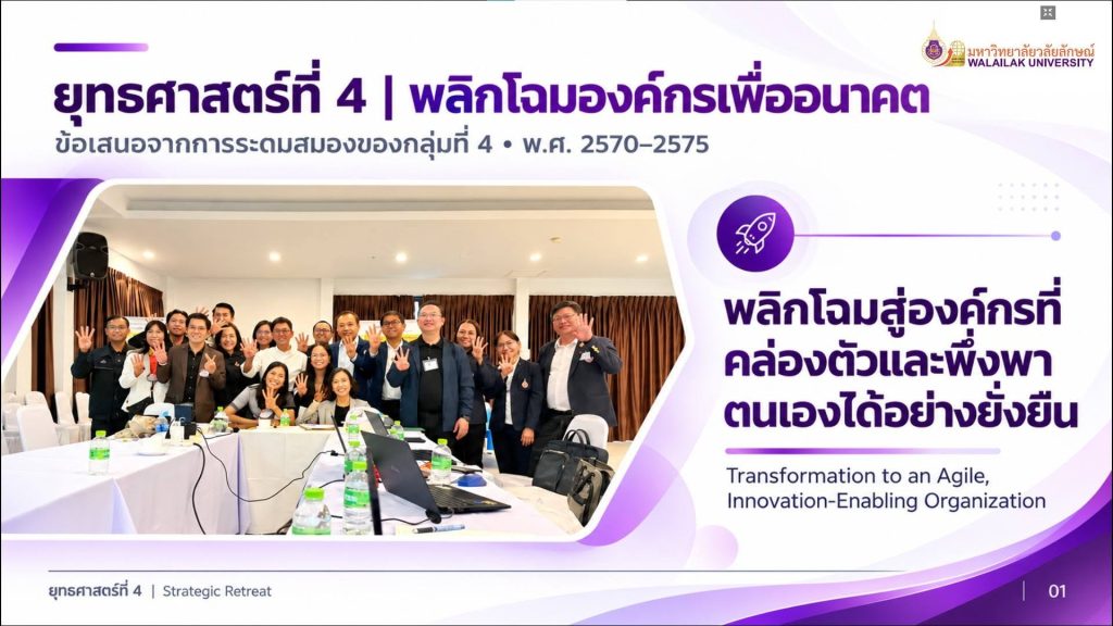 หน่วยตรวจสอบภายใน ม.วลัยลักษณ์ ร่วม Strategic Retreat วางแผนยุทธศาสตร์ 5 ปี